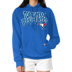 Toronto Blue Jays Starter Women's Fireworks Fleece Tri-Blend Pullover Hoodie Royal