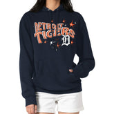 Detroit Tigers Starter Women's Fireworks Fleece Tri-Blend Pullover Hoodie Navy