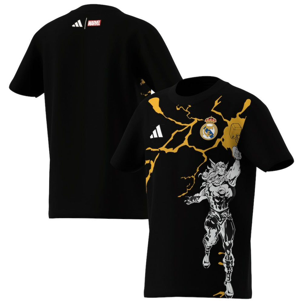 Real Madrid x Marvel Youth Graphic T-Shirt - Black outlet