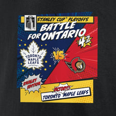 Toronto Maple Leafs vs. Ottawa Senators 2025 Stanley Cup Playoffs Rivalry Comic Pop T-Shirt - Black T-shirts