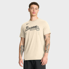Atlanta Braves Wordmark Tri-Blend T-Shirt Natural
