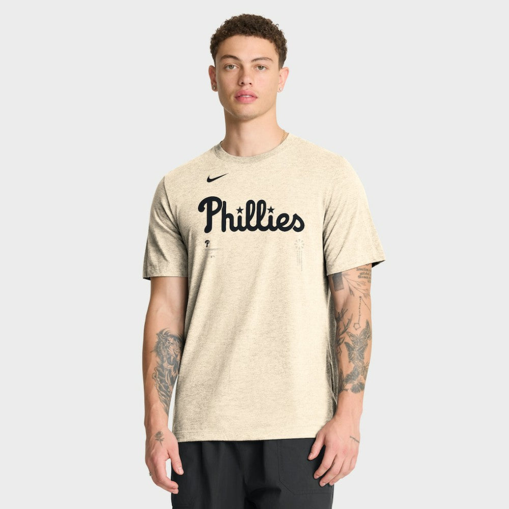 Philadelphia Phillies Wordmark Tri-Blend T-Shirt Natural