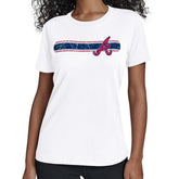 Atlanta Braves Starter Women's Team Stripe T-Shirt White