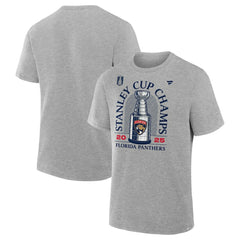 Florida Panthers Fanatics 2025 Stanley Cup Champions Locker Room T-Shirt - Heather Gray T-shirts