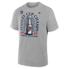 Florida Panthers Fanatics 2025 Stanley Cup Champions Locker Room T-Shirt - Heather Gray T-shirts
