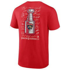 Florida Panthers Fanatics 2025 Stanley Cup Champions Signature Roster T-Shirt - Red T-shirts