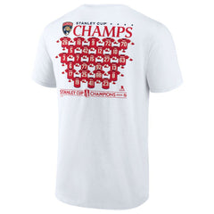 Florida Panthers Fanatics 2025 Stanley Cup Champions Jersey Roster T-Shirt - White T-shirts