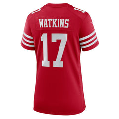 Jordan Watkins San Francisco 49ers Women's Team Game Jersey - Scarlet for sale