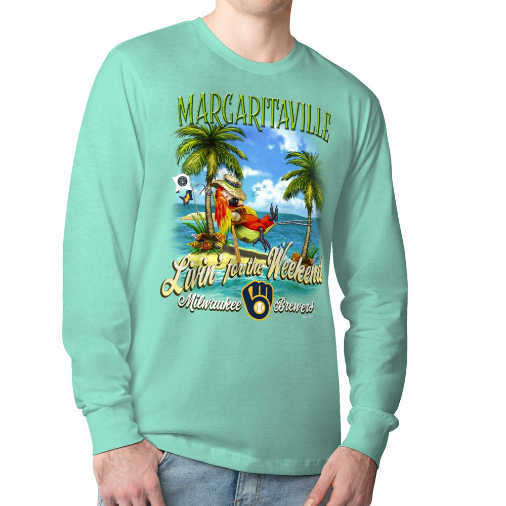 Milwaukee Brewers Margaritaville Livin' for the Weekend Long Sleeve T-Shirt Mint