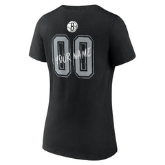 Brooklyn Nets Women's Hustle Custom V-Neck T-Shirt - Black sale