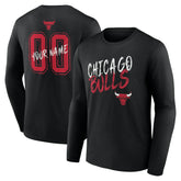 Chicago Bulls Hustle Custom Long Sleeve T-Shirt sale - Black discount