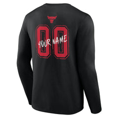 Chicago Bulls Hustle Custom Long Sleeve T-Shirt sale - Black discount