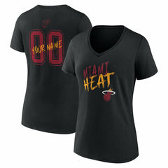 Miami Heat Women's Hustle Custom V-Neck T-Shirt - Black cheap
