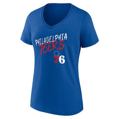 Philadelphia 76ers Women's Hustle Custom V-Neck T-Shirt - Royal sale