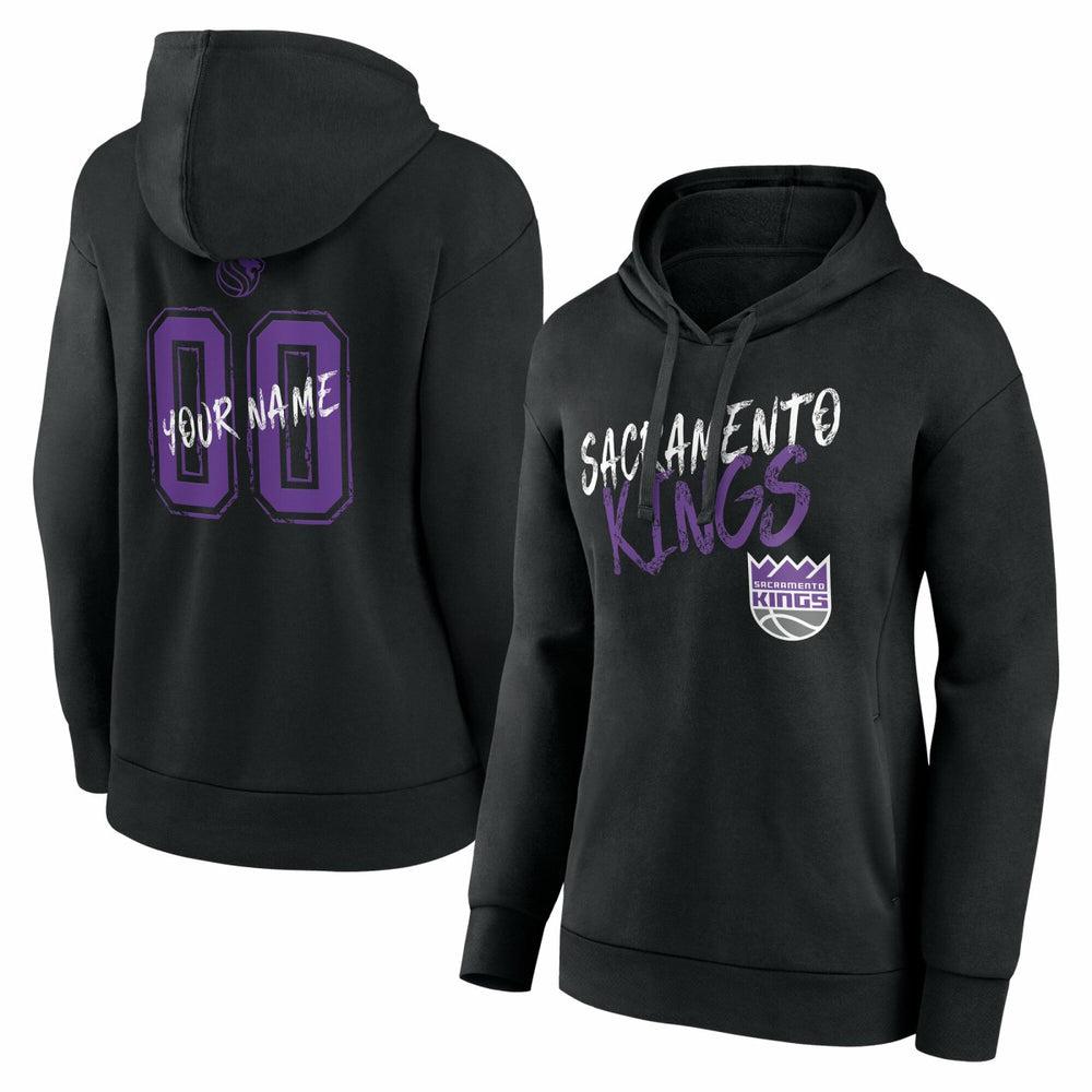 Sacramento Kings Women's Hustle Custom Pullover Hoodie - Black outlet