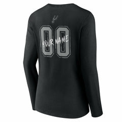 San Antonio Spurs Women's Hustle Custom Long Sleeve V-Neck T-Shirt - Black sale