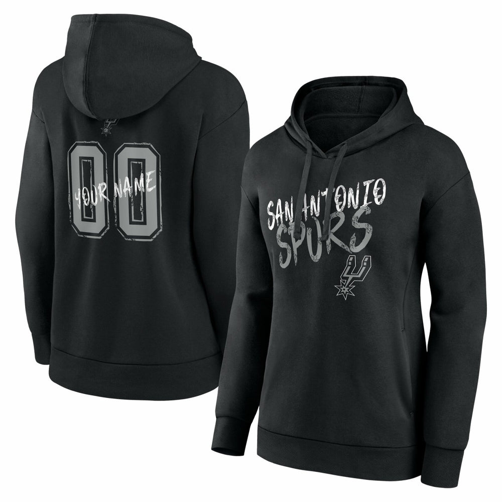 San Antonio Spurs Women's Hustle Custom Pullover Hoodie - Black sale