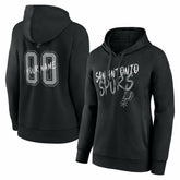San Antonio Spurs Women's Hustle Custom Pullover Hoodie - Black sale