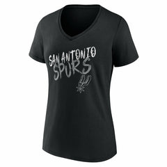 San Antonio Spurs Women's Hustle Custom V-Neck T-Shirt - Black discount