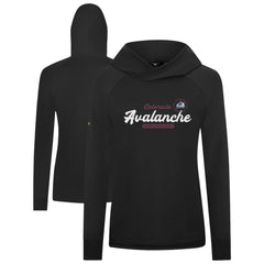 Colorado Avalanche Levelwear Women's Slender Monument Raglan Pullover Hoodie - Black Hoodies