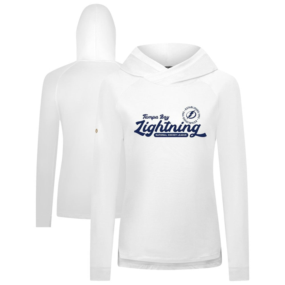 Tampa Bay Lightning Levelwear Women's Slender Monument Raglan Pullover Hoodie - White Hoodies
