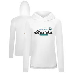 San Jose Sharks Levelwear Women's Slender Monument Raglan Pullover Hoodie - White Hoodies
