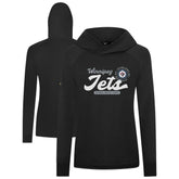 Winnipeg Jets Levelwear Women's Slender Monument Raglan Pullover Hoodie - Black Hoodies