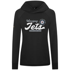 Winnipeg Jets Levelwear Women's Slender Monument Raglan Pullover Hoodie - Black Hoodies
