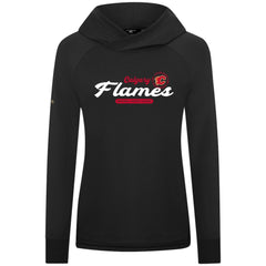 Calgary Flames Levelwear Women's Slender Monument Raglan Pullover Hoodie - Black Hoodies