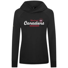 Montreal Canadiens Levelwear Women's Slender Monument Raglan Pullover Hoodie - Black Hoodies