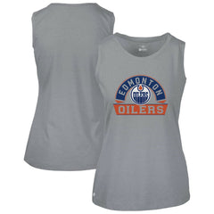 Edmonton Oilers Levelwear Women's Macy Banner Arch Tank Top - Gray Tank Top