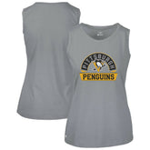 Pittsburgh Penguins Levelwear Women's Macy Banner Arch Tank Top - Gray Tank Top