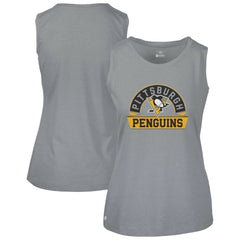 Pittsburgh Penguins Levelwear Women's Macy Banner Arch Tank Top - Gray Tank Top