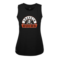 Anaheim Ducks Levelwear Women's Macy Banner Arch Tank Top - Black Tank Top