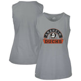 Anaheim Ducks Levelwear Women's Macy Banner Arch Tank Top - Gray Tank Top