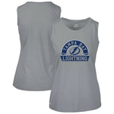Tampa Bay Lightning Levelwear Women's Macy Banner Arch Tank Top - Gray Tank Top