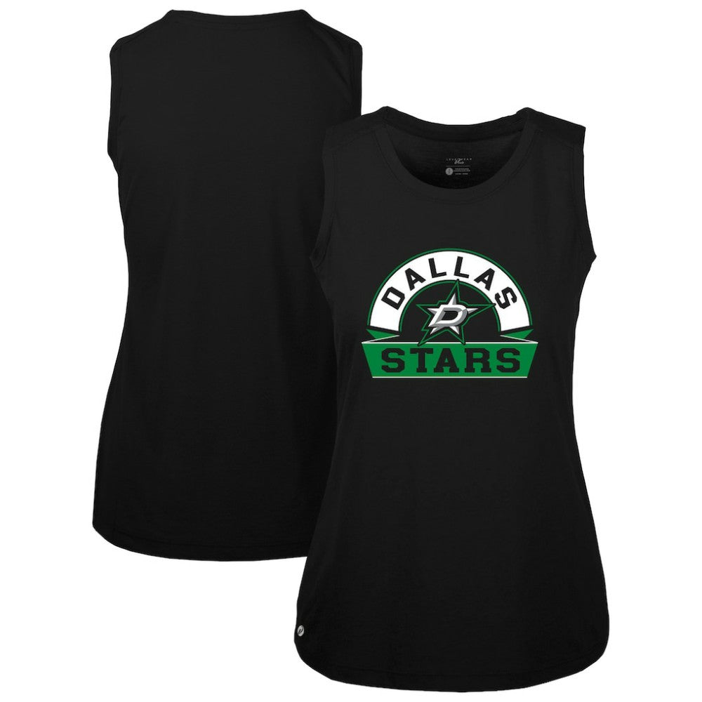 Dallas Stars Levelwear Women's Macy Banner Arch Tank Top - Black Tank Top