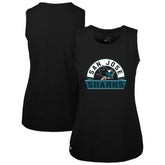 San Jose Sharks Levelwear Women's Macy Banner Arch Tank Top - Black Tank Top