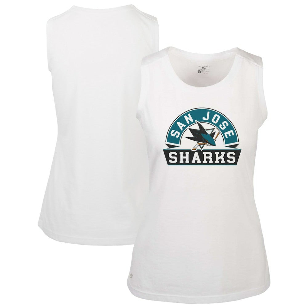 San Jose Sharks Levelwear Women's Macy Banner Arch Tank Top - White Tank Top