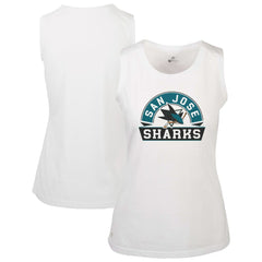San Jose Sharks Levelwear Women's Macy Banner Arch Tank Top - White Tank Top