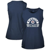 Winnipeg Jets Levelwear Women's Macy Banner Arch Tank Top - Navy Tank Top
