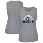 Winnipeg Jets Levelwear Women's Macy Banner Arch Tank Top - Gray Tank Top