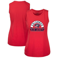 Columbus Blue Jackets Levelwear Women's Macy Banner Arch Tank Top - Red Tank Top