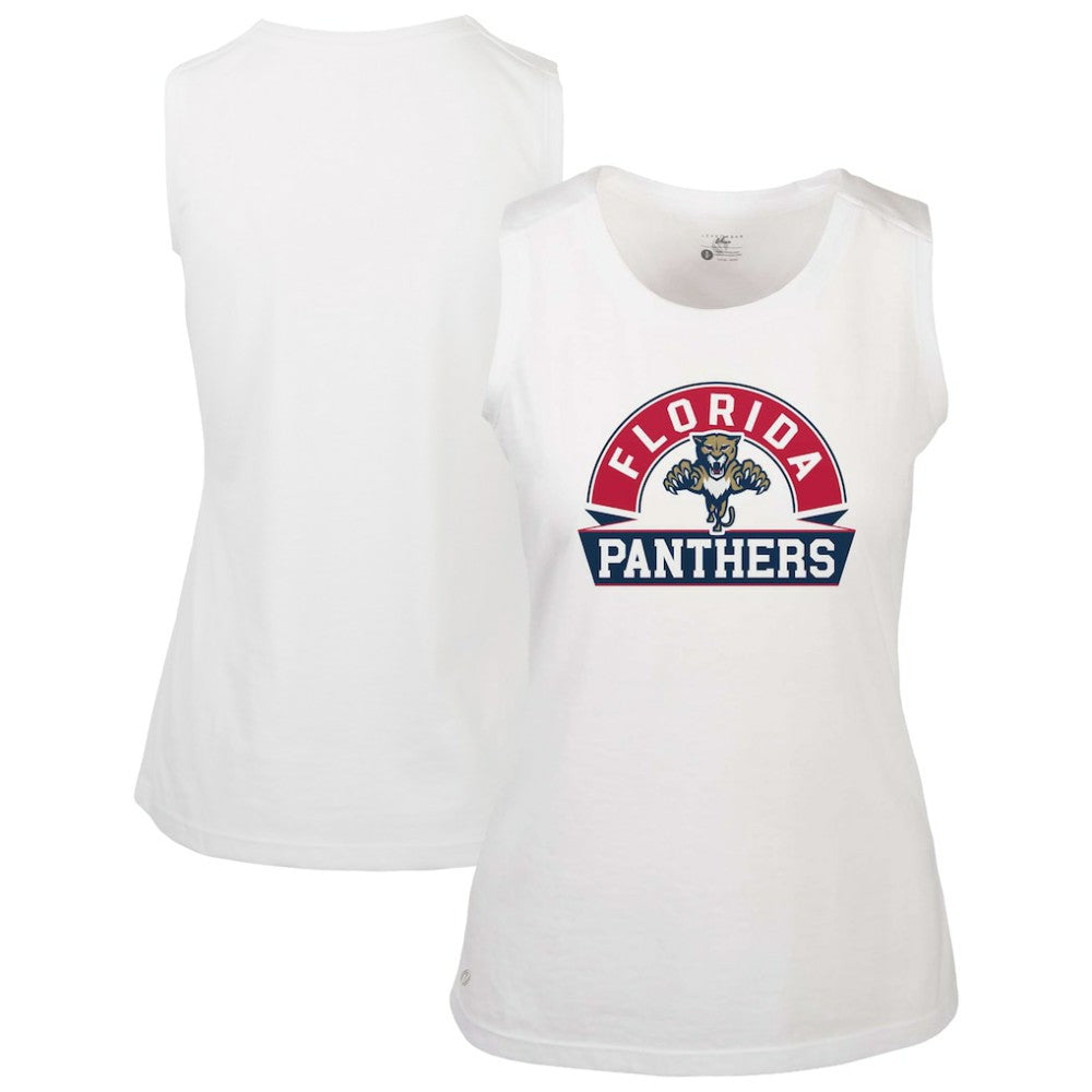 Florida Panthers Levelwear Women's Macy Banner Arch Tank Top - White Tank Top