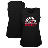 Carolina Hurricanes Levelwear Women's Macy Banner Arch Tank Top - Black Tank Top