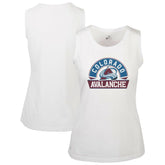Colorado Avalanche Levelwear Women's Macy Banner Arch Tank Top - White Tank Top