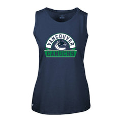 Vancouver Canucks Levelwear Women's Macy Banner Arch Tank Top - Navy Tank Top