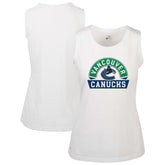 Vancouver Canucks Levelwear Women's Macy Banner Arch Tank Top - White Tank Top