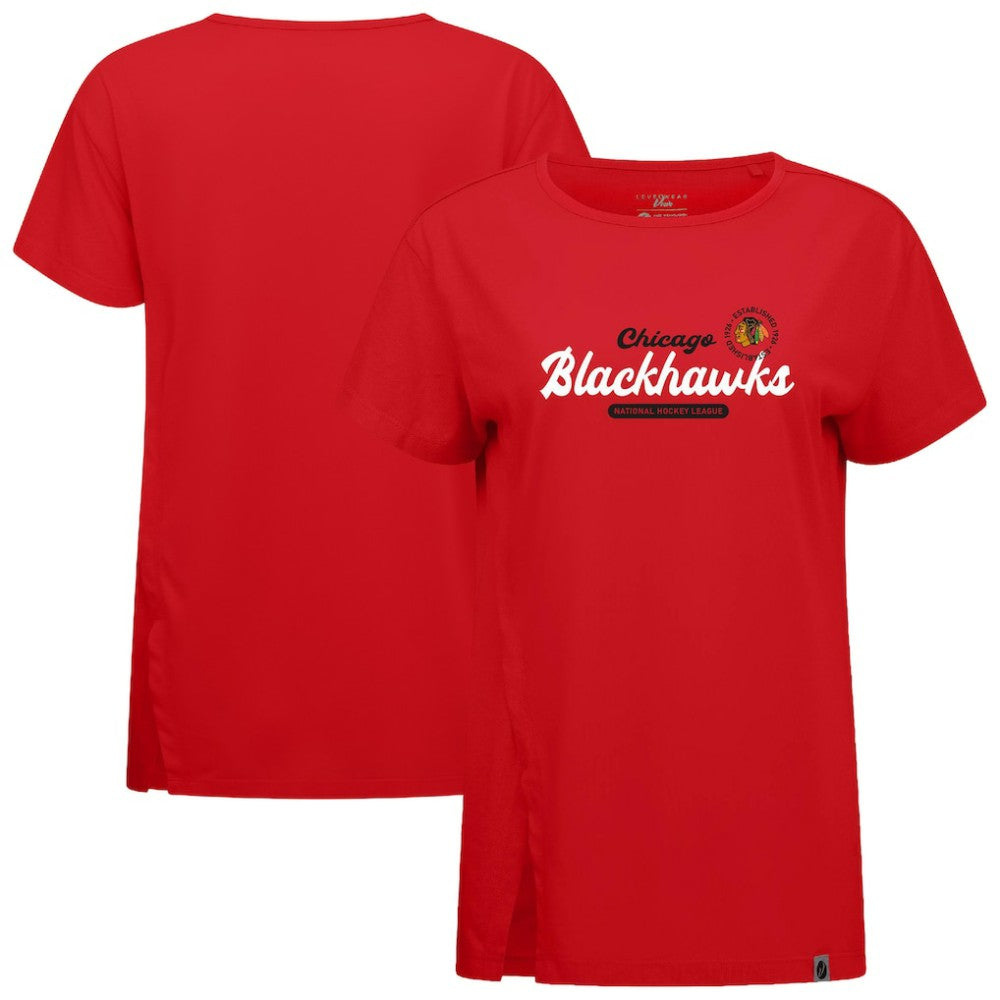 Chicago Blackhawks Levelwear Women's Influx Monument T-Shirt - Red T-shirts