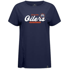 Edmonton Oilers Levelwear Women's Influx Monument T-Shirt - Navy T-shirts